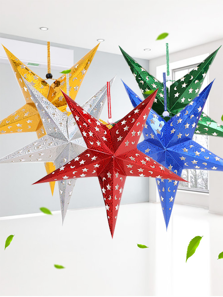 Metallic-Look Hanging Christmas Star - Image 4