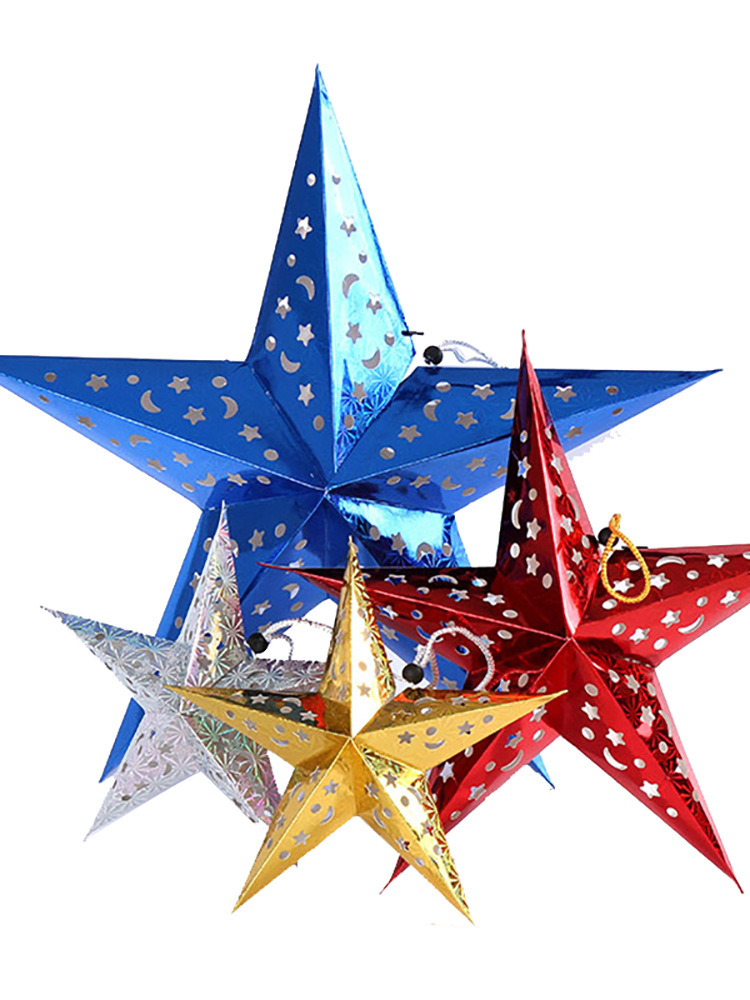 Metallic-Look Hanging Christmas Star - Image 3