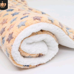 Star-Pattern Pet Blanket — Beige, 100 × 75 cm