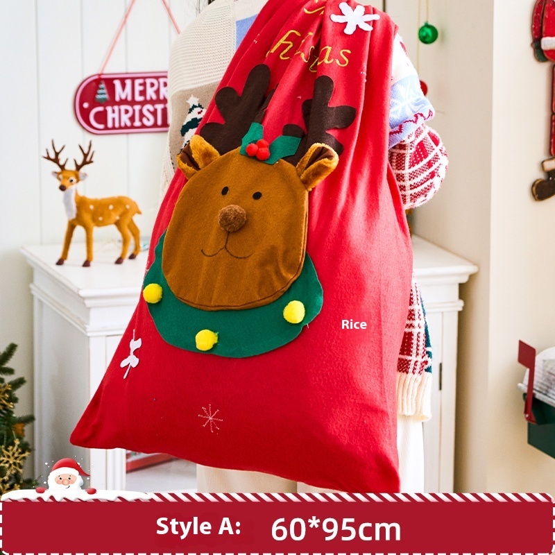 Large Flannel Christmas Gift Sack - Image 6