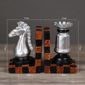 Chess-Inspired Resin Bookends