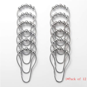 Stainless-Steel Shower Curtain Rings — 12-Pack