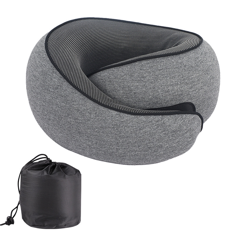 Memory Foam Travel Neck Pillow — Dark Grey
